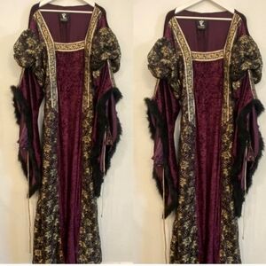 Von Lancelot Maroon Mid-evil Renaissance Festival Gown